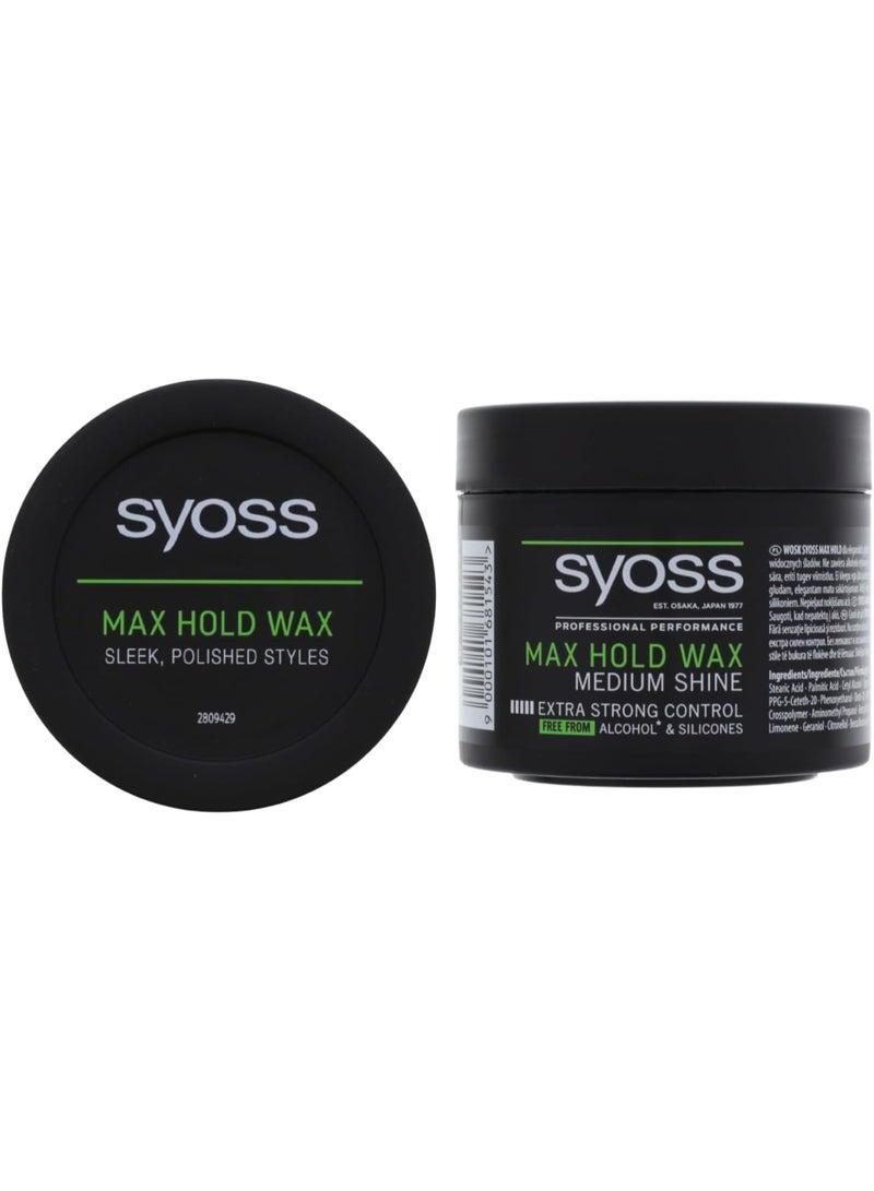 SYOSS MAX HOLD WAX, MEDIUM SHINE, III EXTRA STRONG CONTROL, FREE FROM ALCOHOL & SILICONES 150ml - Image 4